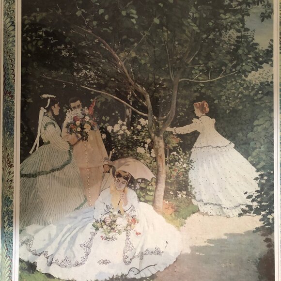 Claude Monet "women in the garden" print wood framed wall art home decor - Picture 3 of 4